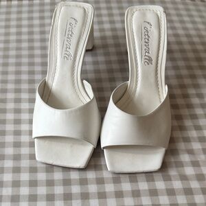 L'INTERVALLE White Heeled Mules